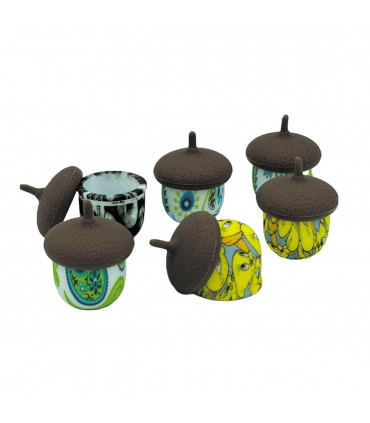 Bote de silicona con forma de bellota. Varios diseños