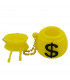 Bote silicona. Saco dinero. 5,4 cm. Amarillo abierto