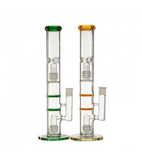 BONG CRISTAL CON DOBLE PERCOLADOR HIELO/AGUA 40,13CM 19MM