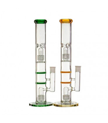 BONG CRISTAL CON DOBLE PERCOLADOR HIELO/AGUA 40,13CM 19MM