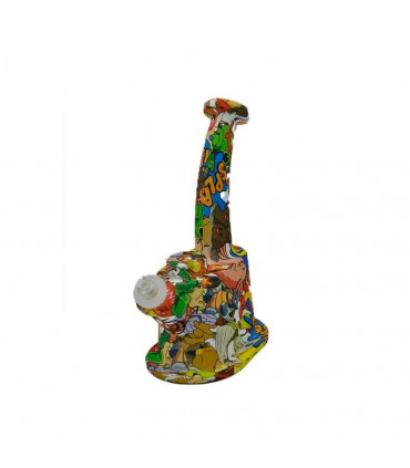 BONG SILICONA DIBUJOS INCLINADO BHO