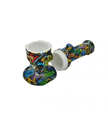 BONG SILICONA CALAVERA DIBUJOS 20,8CM