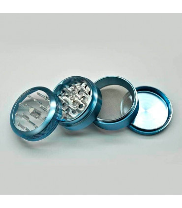 Grinder para marihuana con polinizador y tapa transparente. Colores.