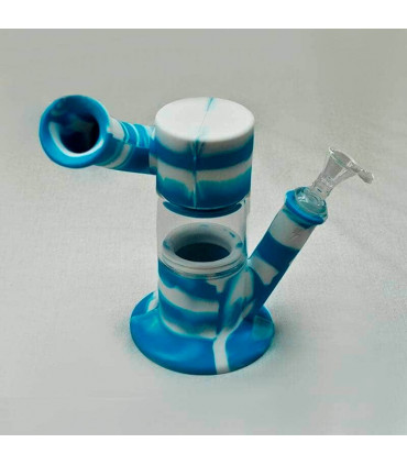 Bong de silicona y cristal.