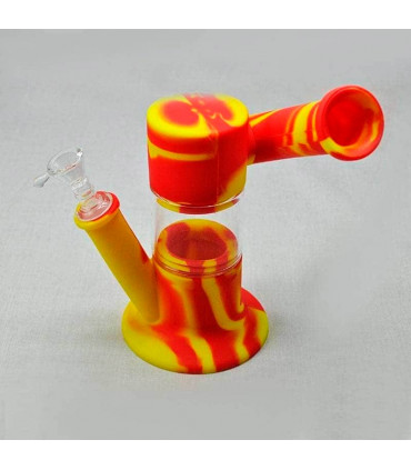 Bong de silicona y cristal.