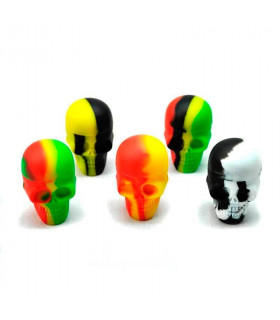 Bote de Silicona Calavera para guardar extracciones de marihuana. Colores.